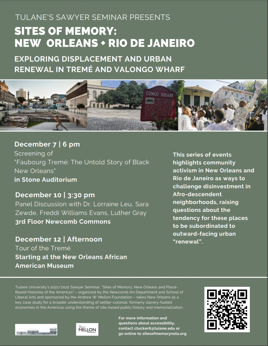 2021/2022 Sawyer Seminar — Sites of Memory: New Orleans and Place